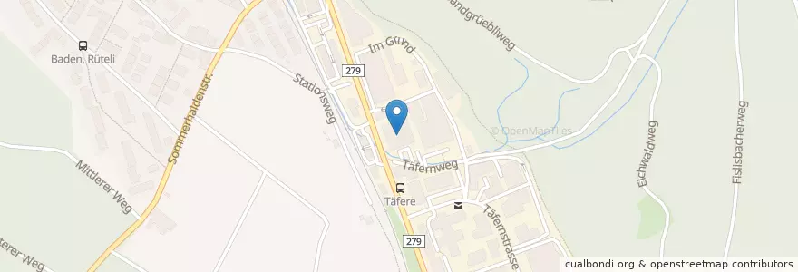Mapa de ubicacion de Atrium en Schweiz/Suisse/Svizzera/Svizra, Aargau, Bezirk Baden, Baden.
