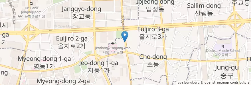Mapa de ubicacion de 을지로골뱅이골목 en 대한민국, 서울.
