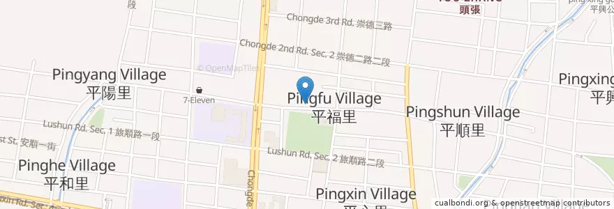 Mapa de ubicacion de 極之八丼 en تايوان, تاي شانغ, 北屯區.