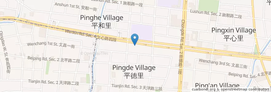 Mapa de ubicacion de ONE將熱炒一番 en Taïwan, Taichung, 北屯區.