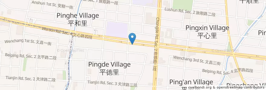 Mapa de ubicacion de 食勝丼屋 en Тайвань, Тайчжун, 北屯區.