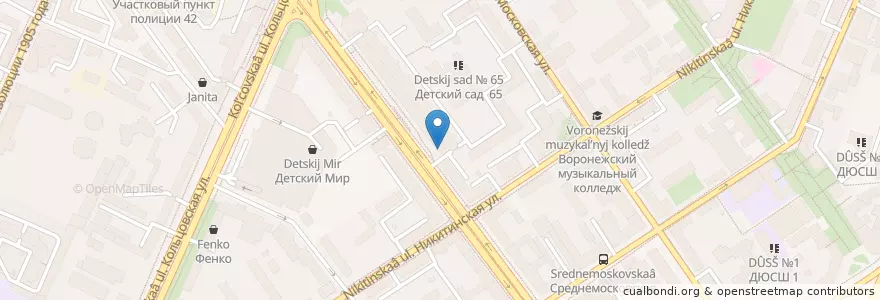 Mapa de ubicacion de Davidof en ロシア, 中央連邦管区, Воронежская Область, Городской Округ Воронеж.