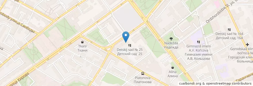 Mapa de ubicacion de ВТБ en Rusia, Центральный Федеральный Округ, Воронежская Область, Городской Округ Воронеж.