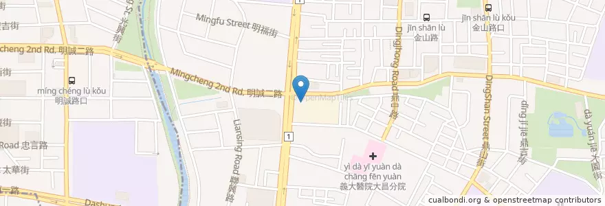 Mapa de ubicacion de 上亞明誠路加氣站 en Тайвань, Гаосюн, 三民區.