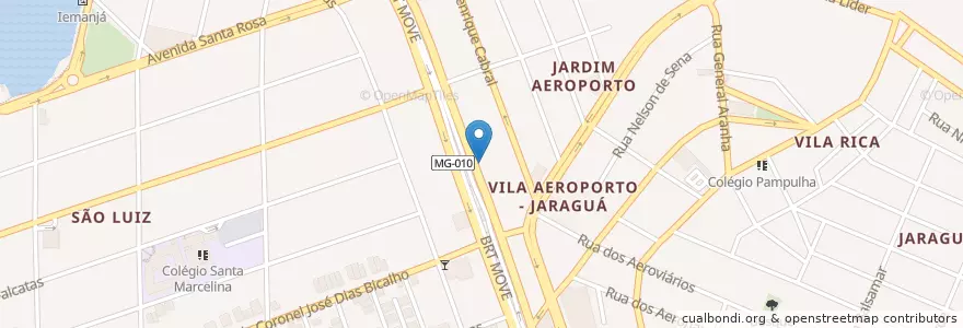 Mapa de ubicacion de Caixa Econômica Federal en 브라질, 남동지방, 미나스제라이스, Região Geográfica Intermediária De Belo Horizonte, Região Metropolitana De Belo Horizonte, Microrregião Belo Horizonte, 벨루오리존치.