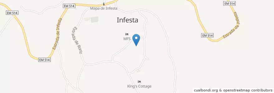 Mapa de ubicacion de Infesta en Portugal, Norte, Alto Minho, Viana Do Castelo, Paredes De Coura, Infesta.