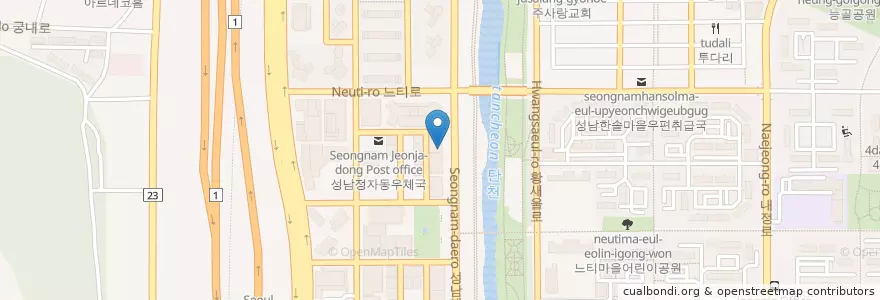 Mapa de ubicacion de 이태리 부대찌개 en South Korea, Gyeonggi-Do, Bundang-Gu.