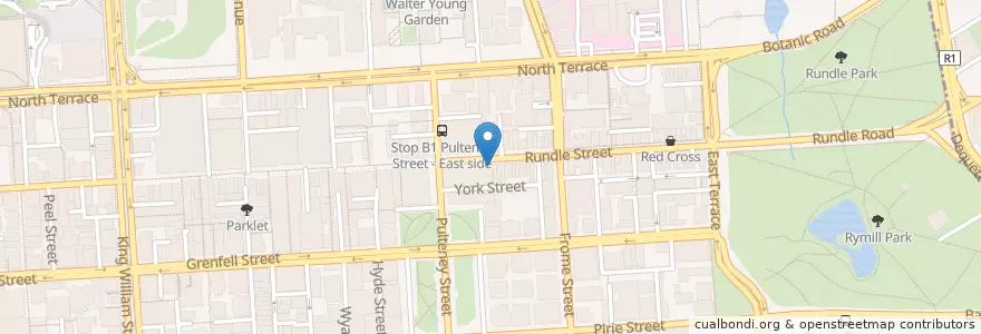 Mapa de ubicacion de Cafe Brunelli en Australia, Australia Meridionale, Adelaide, Adelaide City Council.