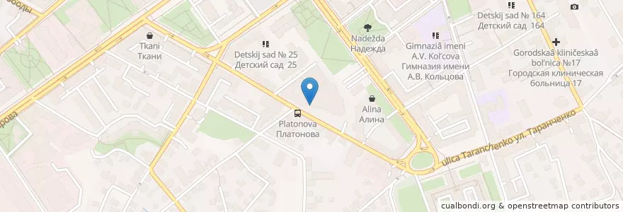 Mapa de ubicacion de Сбербанк en Rusya Federasyonu, Центральный Федеральный Округ, Voronej Oblastı, Городской Округ Воронеж.