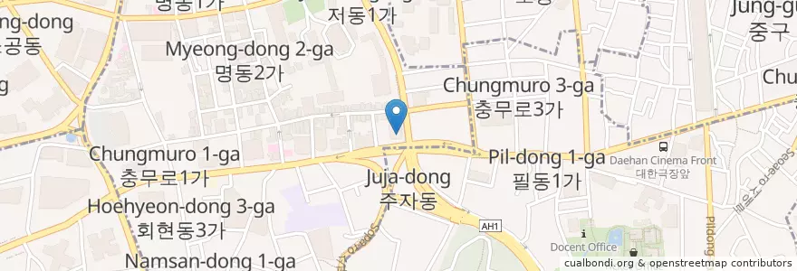 Mapa de ubicacion de 홀리데이인서울 en Coreia Do Sul, Seul, 중구.