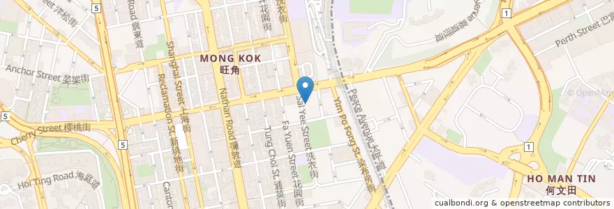 Mapa de ubicacion de 無肉食 Ahimsa Buffet en 中国, 広東省, 香港, 九龍, 新界, 油尖旺區 Yau Tsim Mong District.