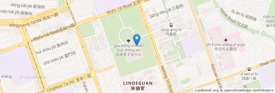 Mapa de ubicacion de 至善廳 en تايوان, كاوهسيونغ, 苓雅區.