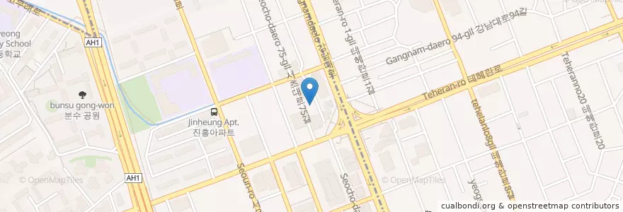 Mapa de ubicacion de 고에몬 (달인, en 大韓民国, ソウル, 瑞草区, 서초동, 서초4동.