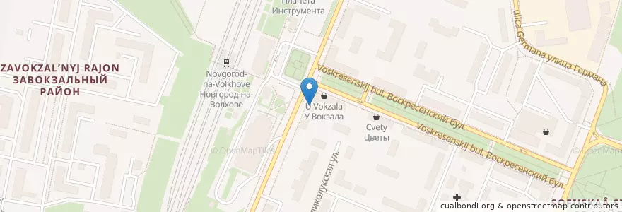 Mapa de ubicacion de Будь здоров en ロシア, 北西連邦管区, ノヴゴロド州, Новгородский Район, Городской Округ Великий Новгород.