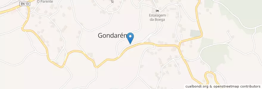 Mapa de ubicacion de Gondarém en البرتغال, المنطقة الشمالية (البرتغال), ألتو مينيو, فيانا دو كاستيلو, Vila Nova De Cerveira, Gondarém.
