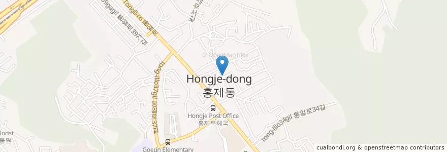 Mapa de ubicacion de 풍요로운식당 en Corée Du Sud, Séoul, 서대문구, 홍제2동.