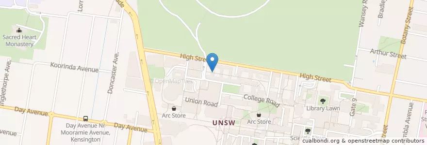 Mapa de ubicacion de UNSW Village Reception en Australië, Nieuw-Zuid-Wales, Sydney, Randwick City Council.