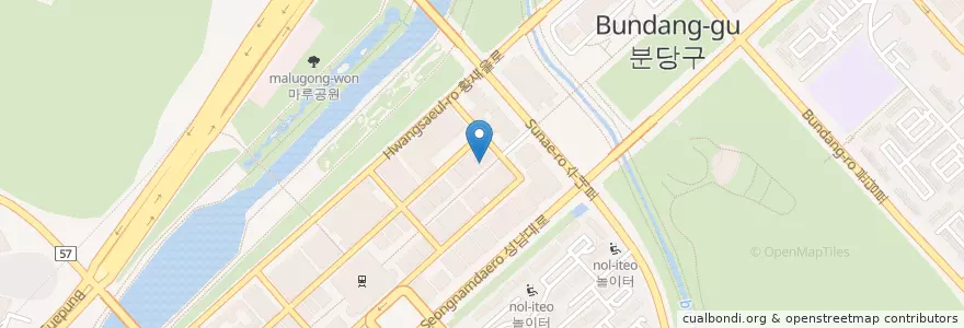 Mapa de ubicacion de 명가원설렁탕 en Corea Del Sur, Gyeonggi, 분당구.