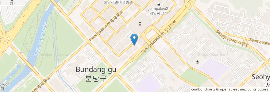 Mapa de ubicacion de KEB하나은행 en 韩国/南韓, 京畿道, 盆唐區.