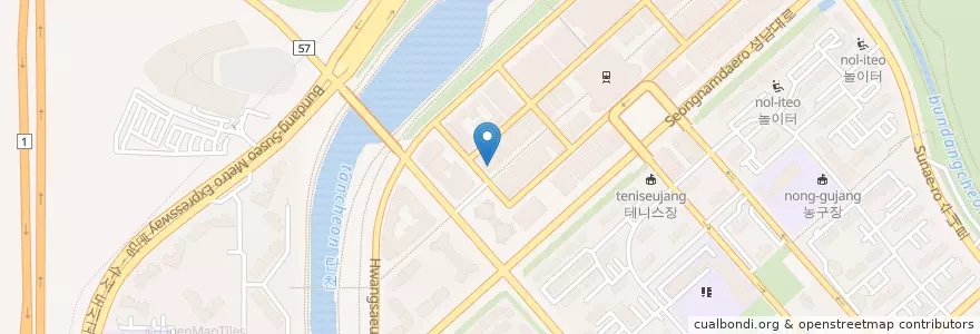 Mapa de ubicacion de 스시앤스시 en 韩国/南韓, 京畿道, 盆唐區.