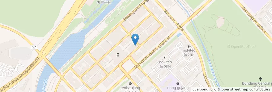 Mapa de ubicacion de 짬뽕타임24시 en Corea Del Sur, Gyeonggi, 분당구.