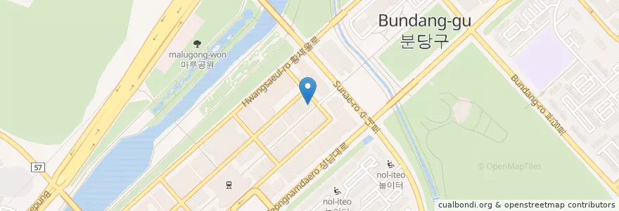 Mapa de ubicacion de STARBUCKS en 대한민국, 경기도, 분당구.