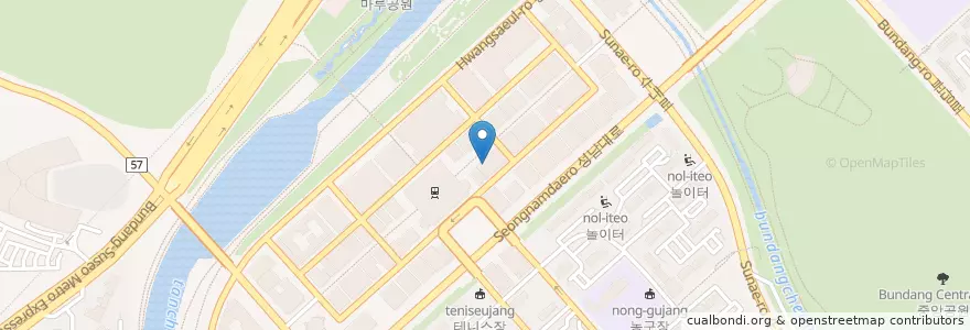 Mapa de ubicacion de 그집 일본식 모밀국수 우동 만두 en كوريا الجنوبية, 경기도, 분당구.