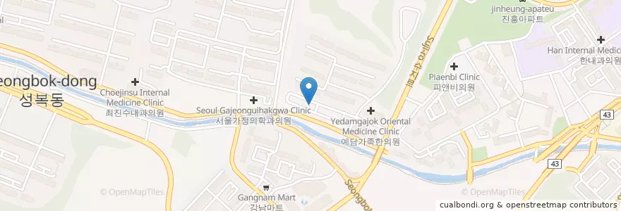 Mapa de ubicacion de 호중천 en Республика Корея, Кёнгидо, 용인시, 수지구.
