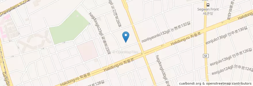 Mapa de ubicacion de 홍명 (간짜장 난자완스 맛집) en Südkorea, Seoul, 강남구, 논현동, 논현1동.