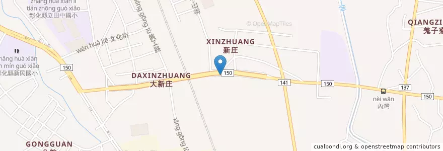 Mapa de ubicacion de 小田園食堂 en Tayvan, 臺灣省, Changhua, 田中鎮.