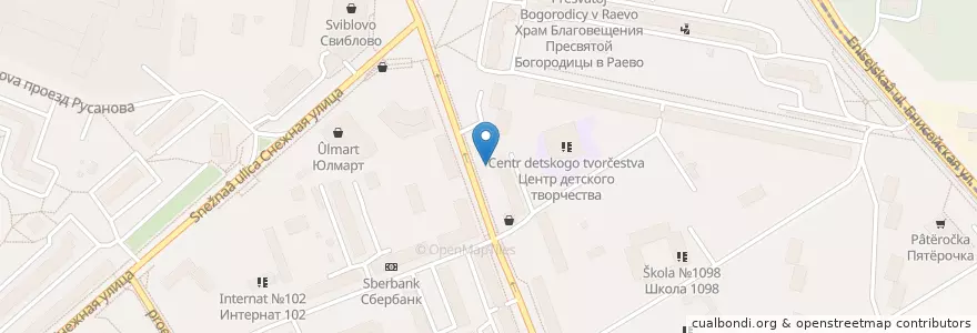 Mapa de ubicacion de Столички en Rusland, Centraal Federaal District, Moskou, Северо-Восточный Административный Округ, Район Свиблово.