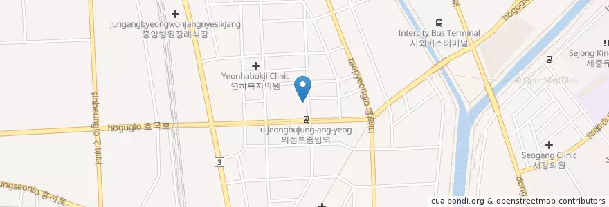 Mapa de ubicacion de 오뎅식당 본관 (허기숙 원조부대찌개) en کره جنوبی, گیونگی-دو, 의정부시.