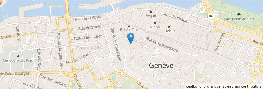 Mapa de ubicacion de la cantinela en Schweiz, Genf, Genf, Genf.