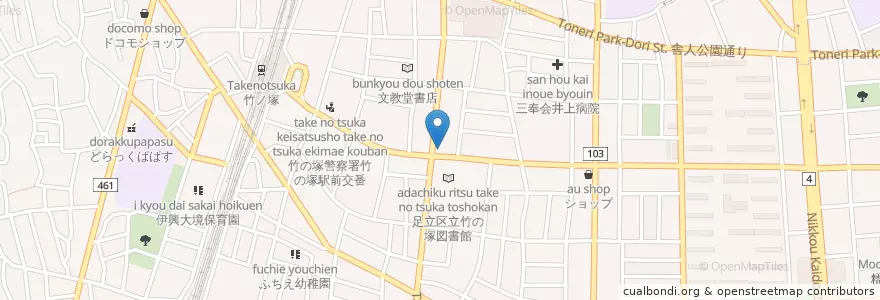 Mapa de ubicacion de ガスト en 일본, 도쿄도, 足立区.