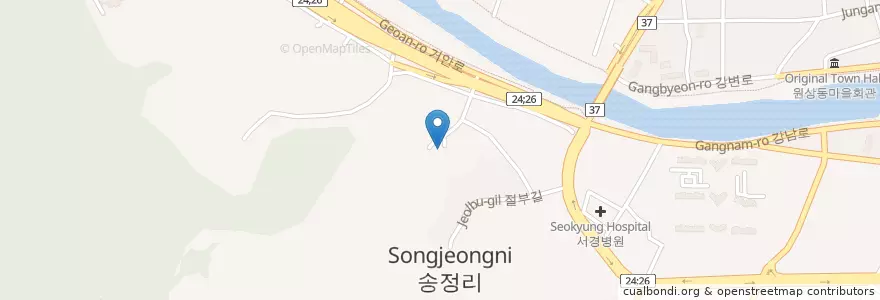 Mapa de ubicacion de 보신정 (Boshinjeong Restaurant) en Güney Kore, 경상남도, 거창군.