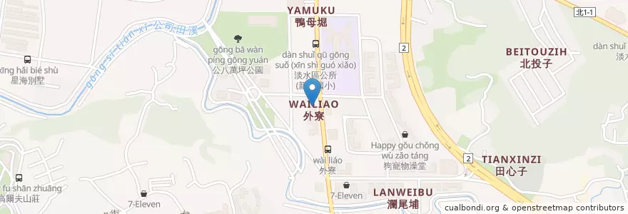Mapa de ubicacion de 淡水一信 en 台湾, 新北市, 淡水区.