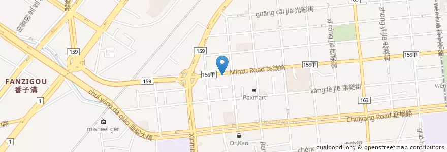 Mapa de ubicacion de 潘府小吃店(潘肉圓) en 臺灣, 臺灣省, 嘉義市, 嘉義縣, 西區.