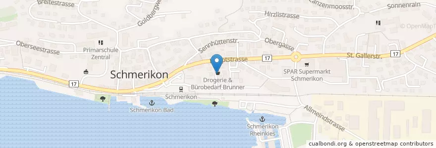 Mapa de ubicacion de Post Filiale 8716 Schmerikon en Швейцария, Санкт-Галлен, Wahlkreis See-Gaster, Schmerikon.
