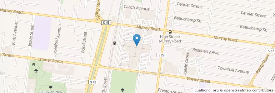 Mapa de ubicacion de Calavera Cafe en أستراليا, ولاية فيكتوريا, City Of Darebin.