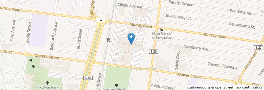 Mapa de ubicacion de Chooko Pollo en Austrália, Victoria, City Of Darebin.