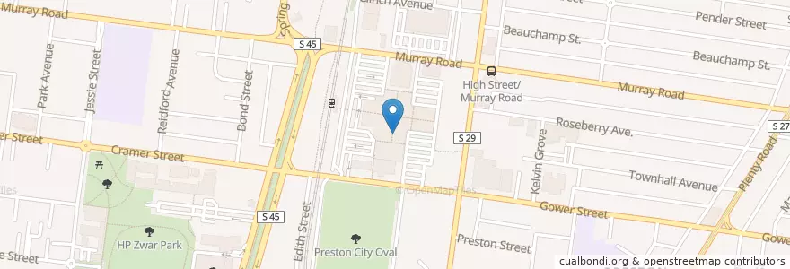 Mapa de ubicacion de Lucchini Continental Cakes en 오스트레일리아, Victoria, City Of Darebin.