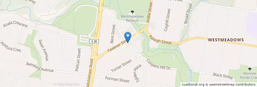 Mapa de ubicacion de Westmeadows Doctor en Australia, Victoria, City Of Hume.