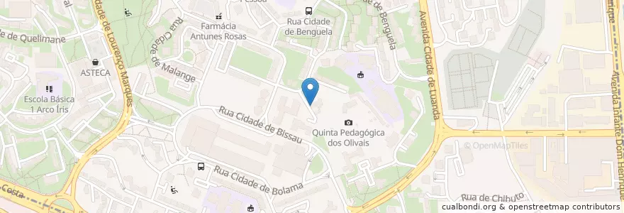 Mapa de ubicacion de Biblioteca dos Olivais en ポルトガル, Área Metropolitana De Lisboa, Lisboa, Grande Lisboa, リスボン, Santa Maria De Olivais.