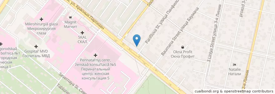 Mapa de ubicacion de Dodo Pizza en Russia, South Federal District, Krasnodar Krai, Krasnodar Municipality.