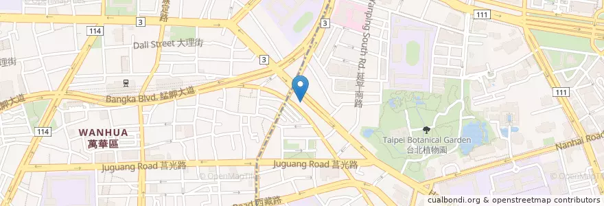 Mapa de ubicacion de 歐庭烘焙 en Tayvan, 新北市, Taipei, 萬華區, 中正區.