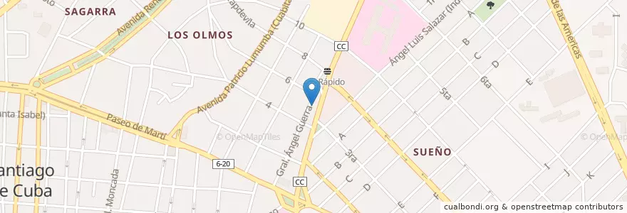 Mapa de ubicacion de Parqueo de omnibus y camiones en كوبا, Santiago De Cuba, Santiago De Cuba, Ciudad De Santiago De Cuba.