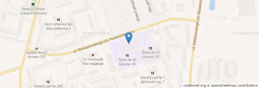 Mapa de ubicacion de школа 49 en Россия, Дальневосточный Федеральный Округ, Хабаровский Край, Городской Округ Хабаровск.