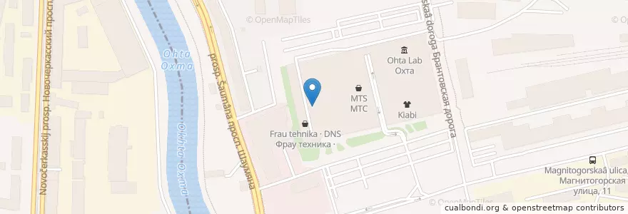 Mapa de ubicacion de Dodo Pizza en Russia, Northwestern Federal District, Leningrad Oblast, Saint Petersburg, Красногвардейский Район, Округ Большая Охта.
