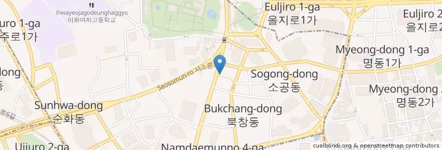 Mapa de ubicacion de 잔치집 en Corea Del Sud, Seul, 소공동.