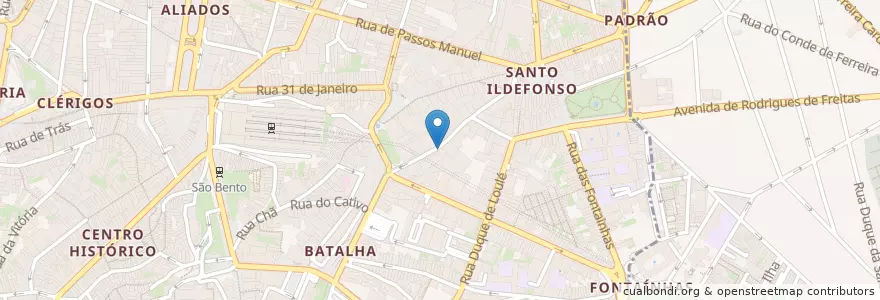 Mapa de ubicacion de Aurora en البرتغال, المنطقة الشمالية (البرتغال), Área Metropolitana Do Porto, بورتو, بورتو, Cedofeita, Santo Ildefonso, Sé, Miragaia, São Nicolau E Vitória.